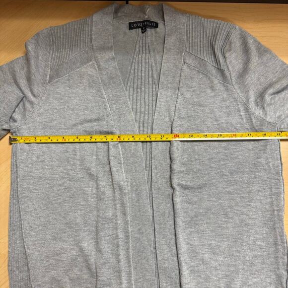 NWOT Love Ellie Open Front Rib Detailing Cardigan Gray Women Size M - Picture 11 of 12
